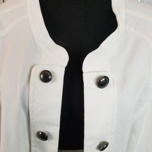 TORRID WHITE MILITARY DENIM JEAN JACKET 5